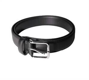 NEW COLLECTIVE women's classic leather square belt in black